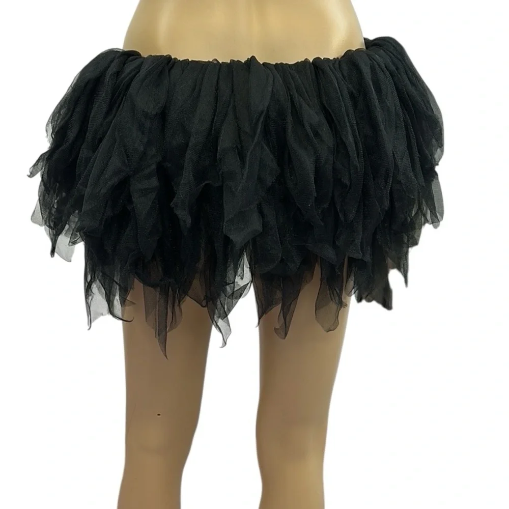 Spirit Halloween Black Shredded Short Tutu One Size Fits Most